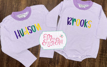 Load image into Gallery viewer, Mardi Gras Custom Stripes (dark thread)