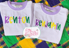 Load image into Gallery viewer, Mardi Gras Custom Stripes (dark thread)