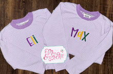 Load image into Gallery viewer, Mardi Gras Custom Stripes (dark thread)