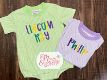 Load image into Gallery viewer, Mardi Gras Custom Stripes (dark thread)