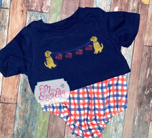 Load image into Gallery viewer, Red, White, and Blue puppy bloomer set
