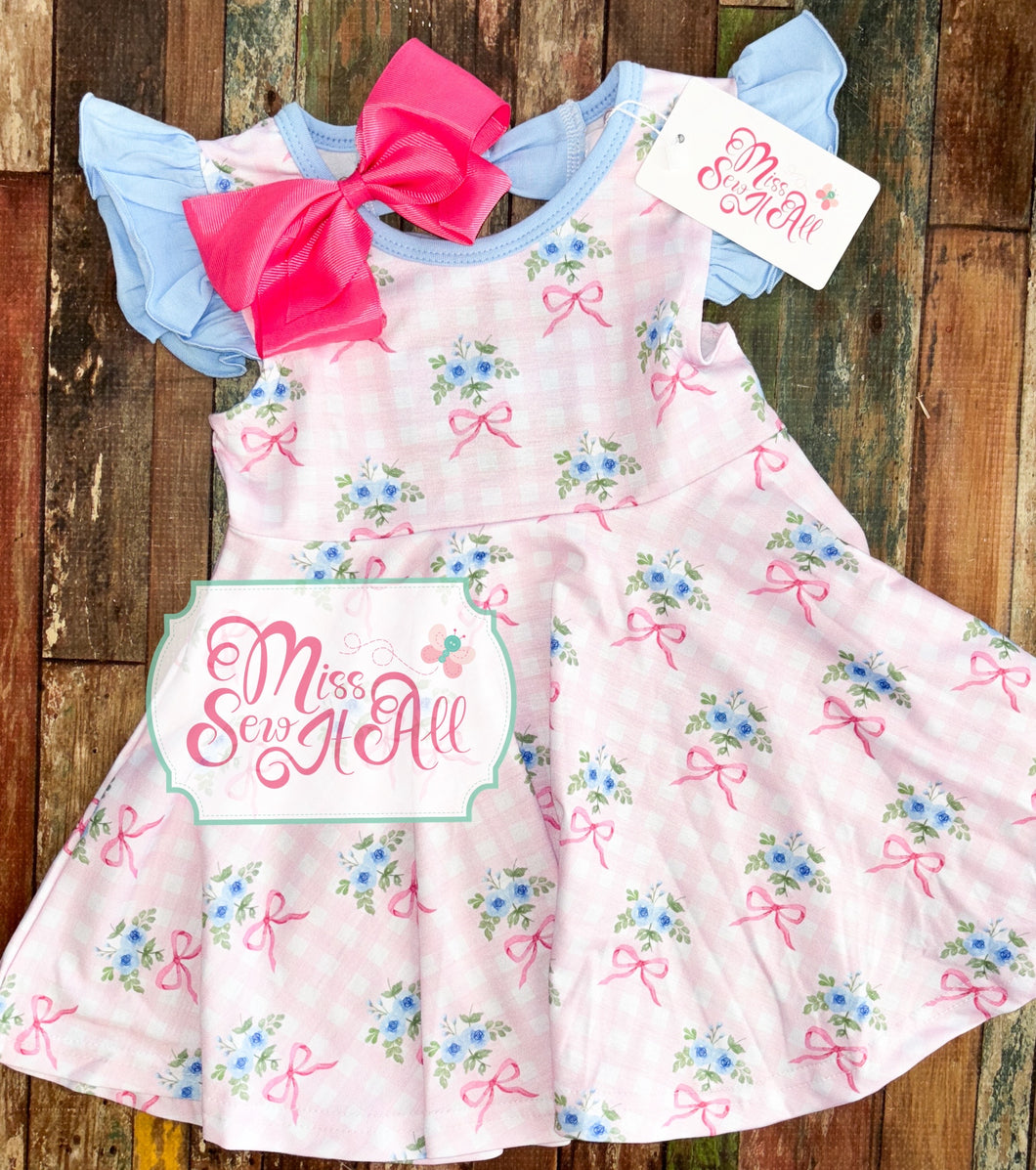 Pink floral twirl dress
