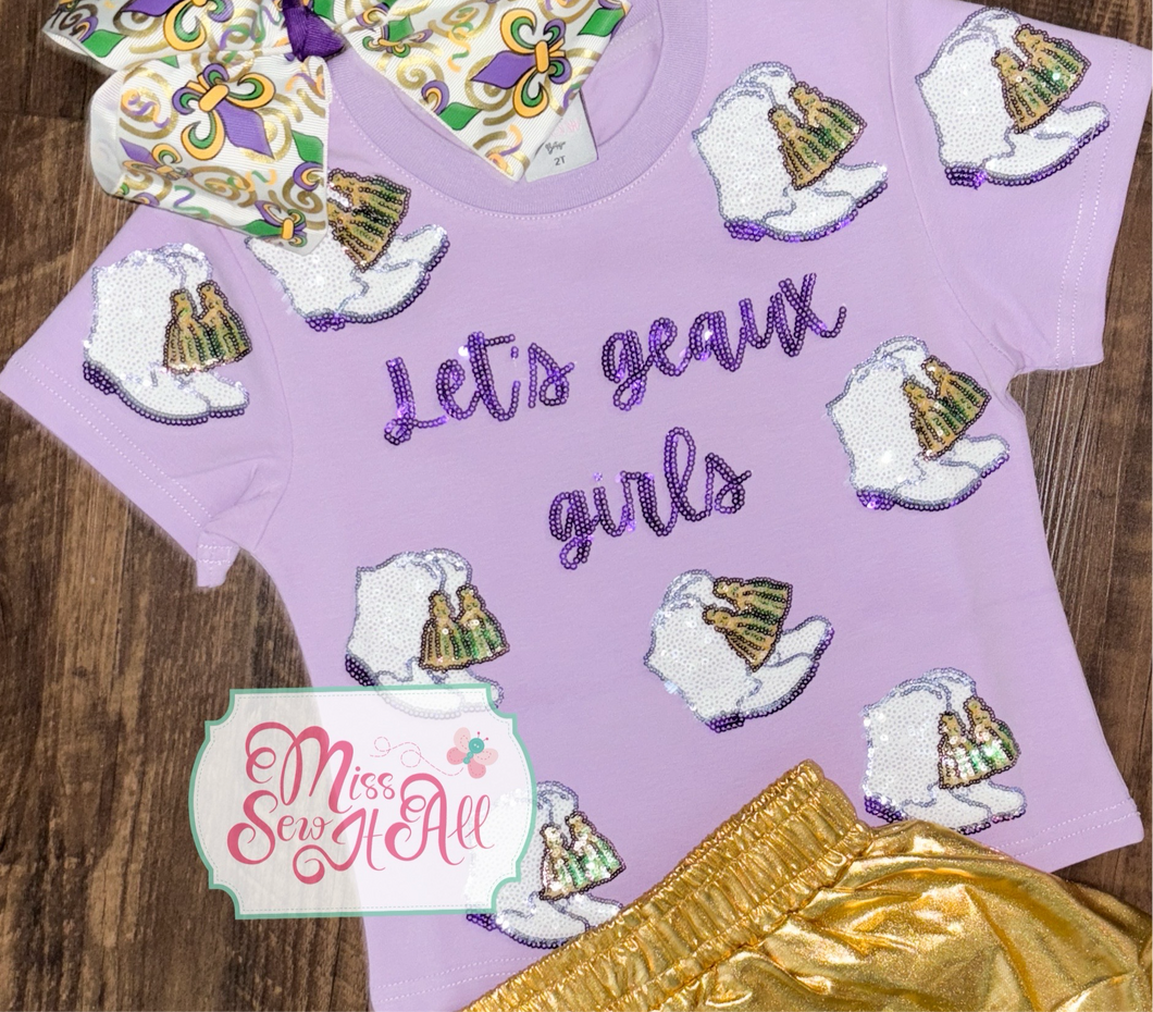 Adult Geaux girls glitter shirt