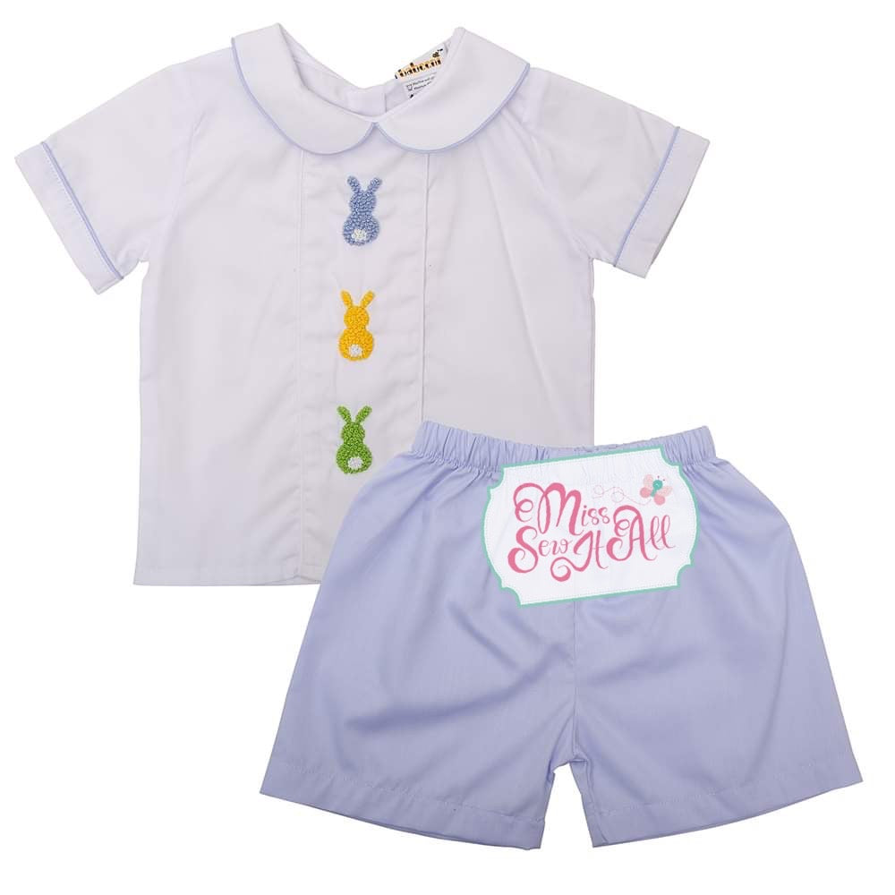French knot bunny trio