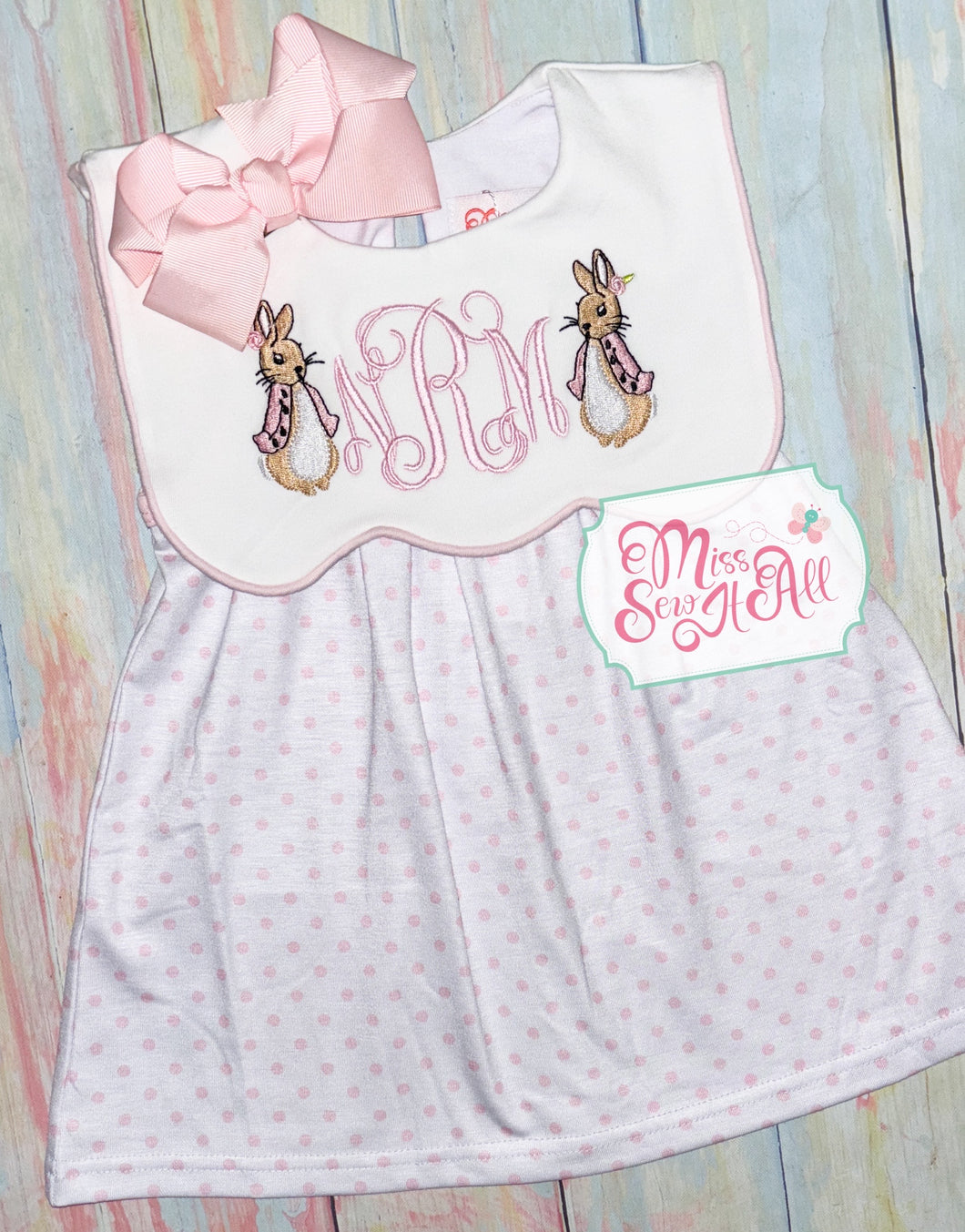 Peter rabbit dress (monogram included)