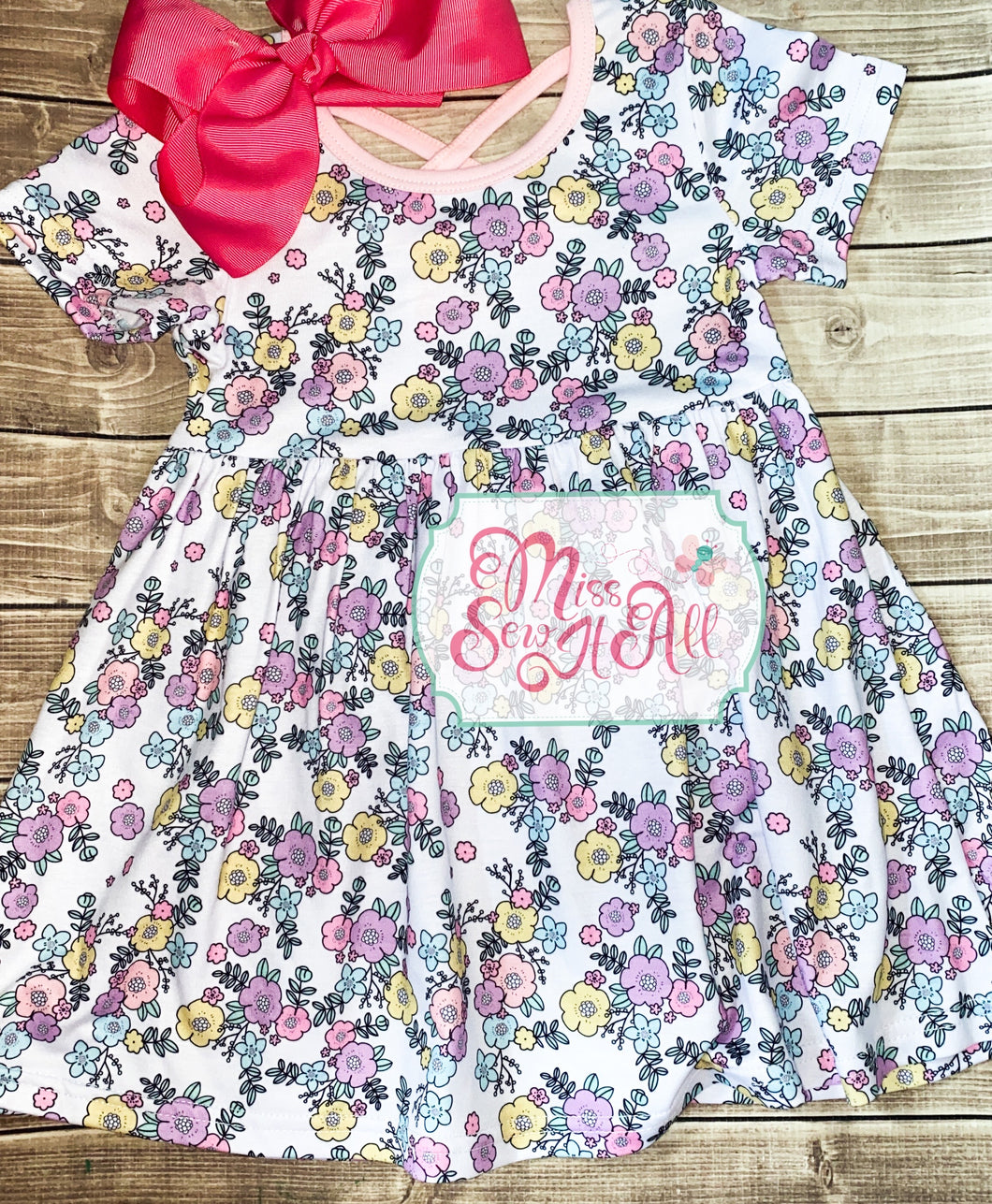Pink floral dress