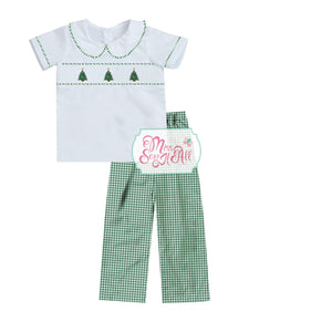 Christmas tree smocked set