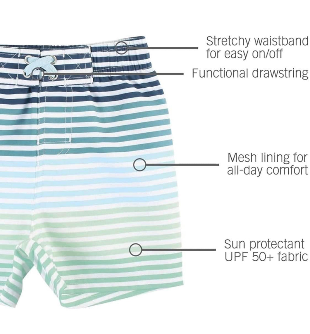 Blue stripe swim shorts