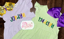 Load image into Gallery viewer, Mardi Gras Custom Stripes (dark thread)
