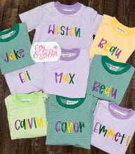 Load image into Gallery viewer, Mardi Gras Custom Stripes (dark thread)
