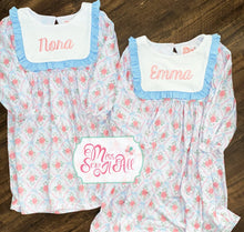 Load image into Gallery viewer, Pink and blue floral bib dress
