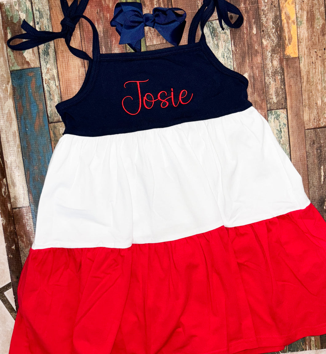 Colorblock dress (message to monogram)