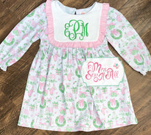 Load image into Gallery viewer, Pink and green Christmas dress
