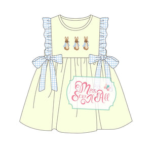 Yellow blue bunny dress