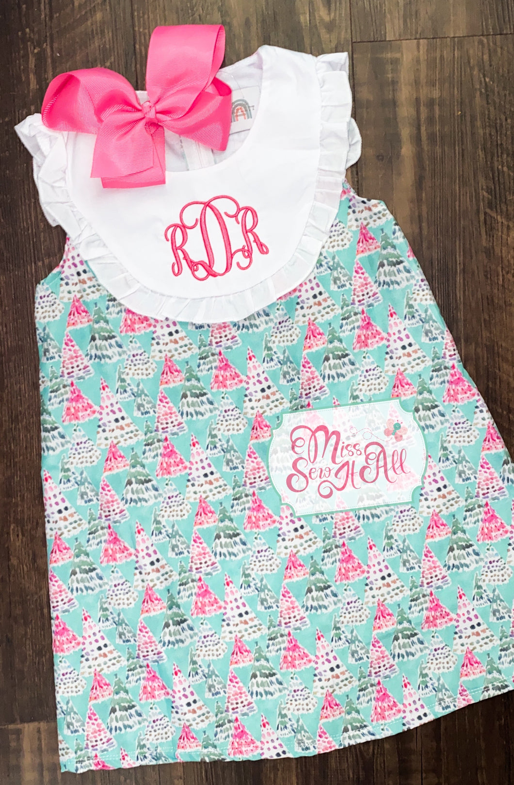 Pink and Green Tree dress