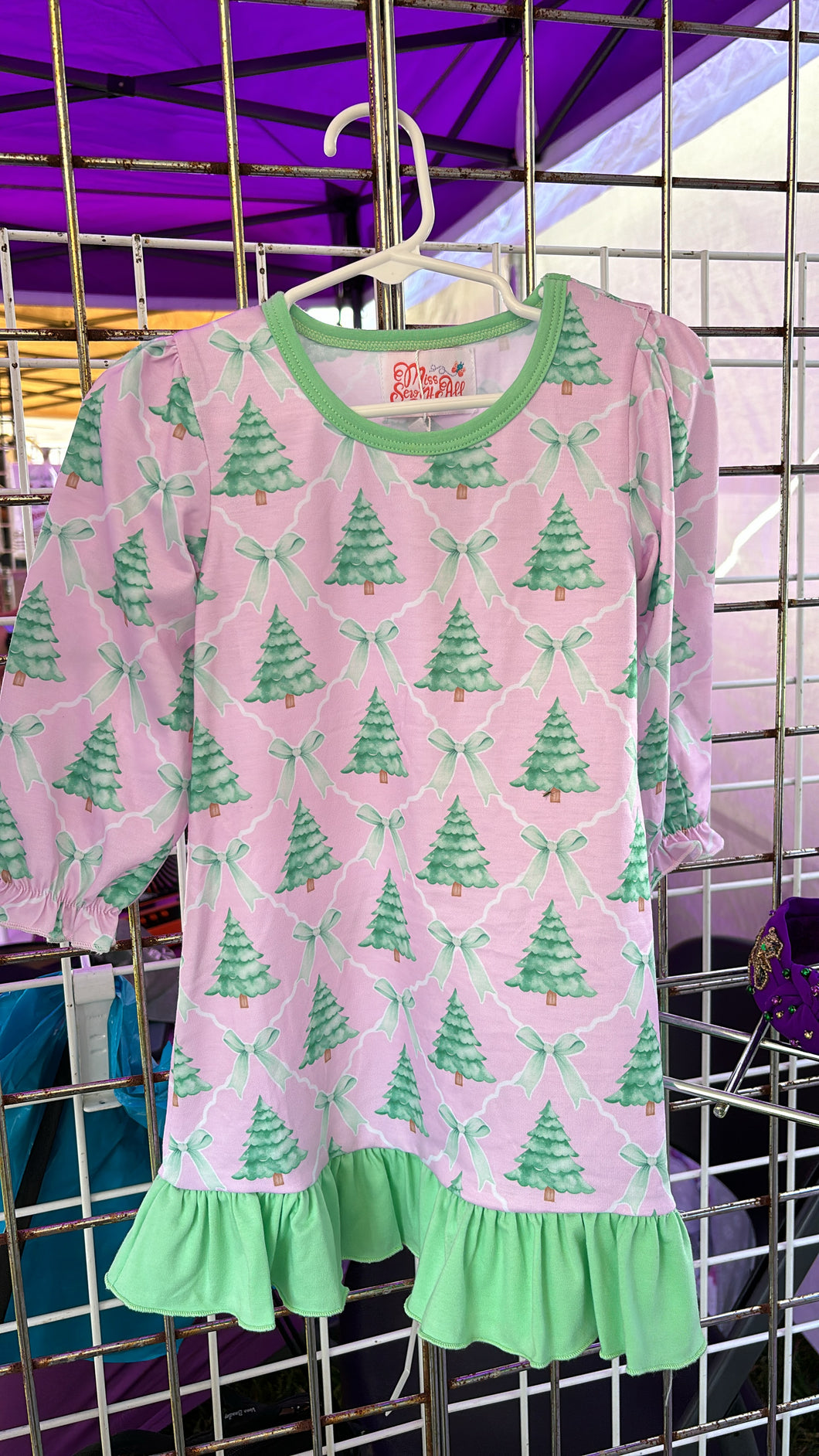 Pink and green tree gown