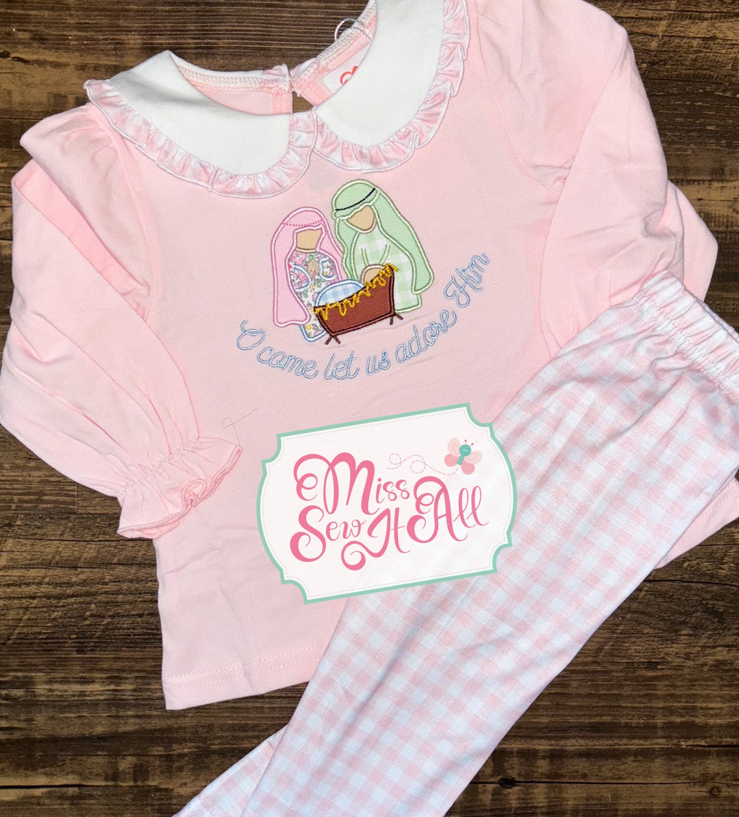 Let us Adore Him pink set