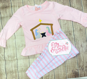 Pink nativity set