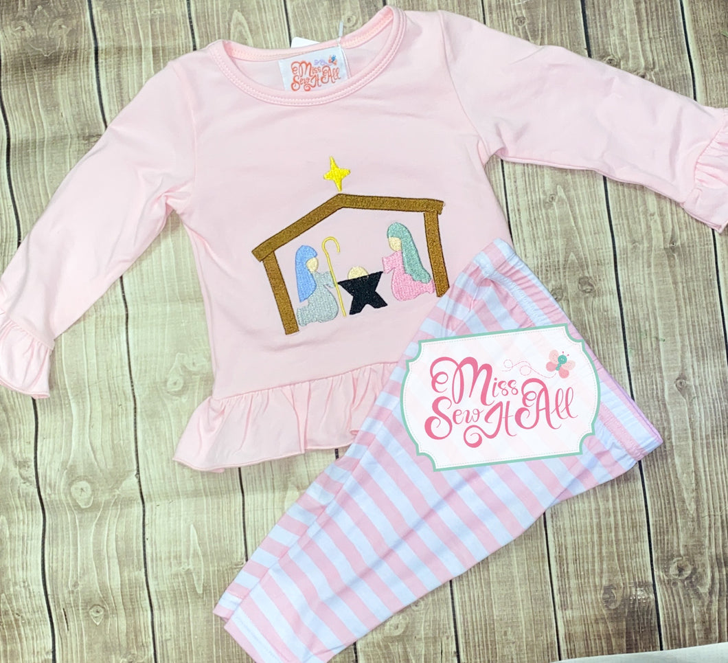 Pink nativity set