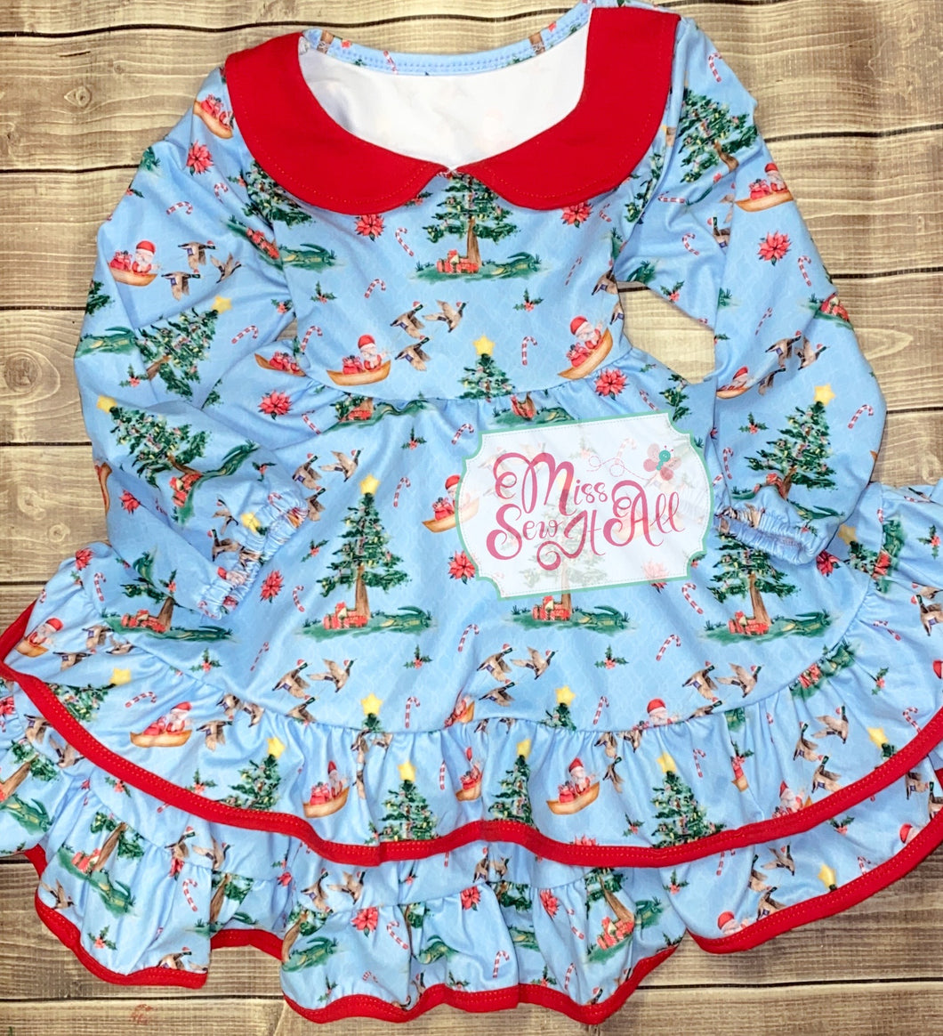 Mallard Santa ruffle dress