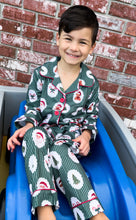 Load image into Gallery viewer, Christmas stripe youth Set, Gown, or Romper
