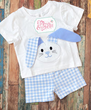 Load image into Gallery viewer, Blue bunny shorts set
