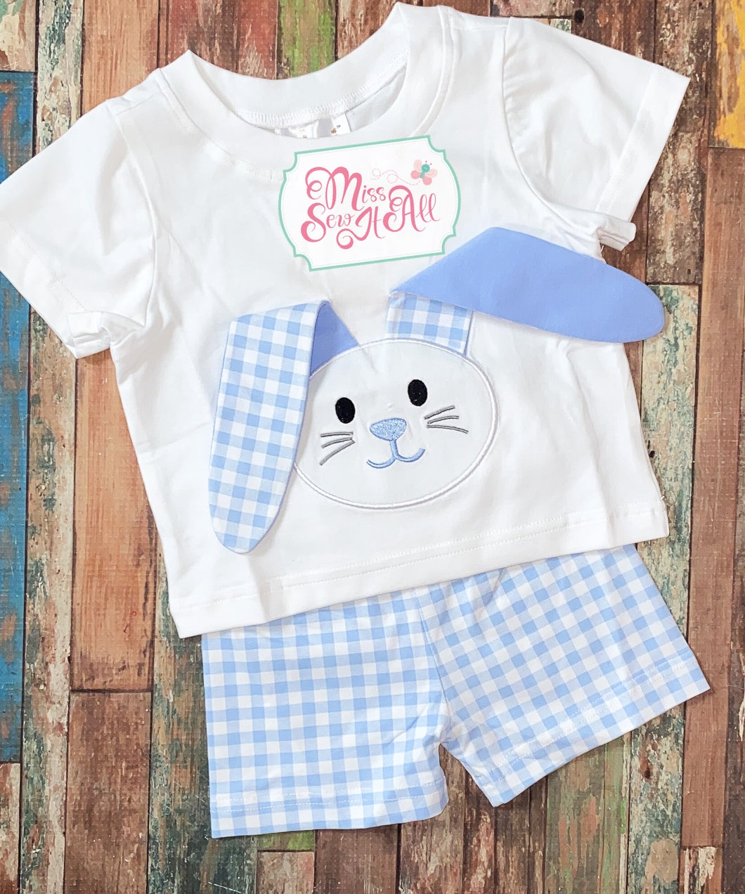 Blue bunny shorts set