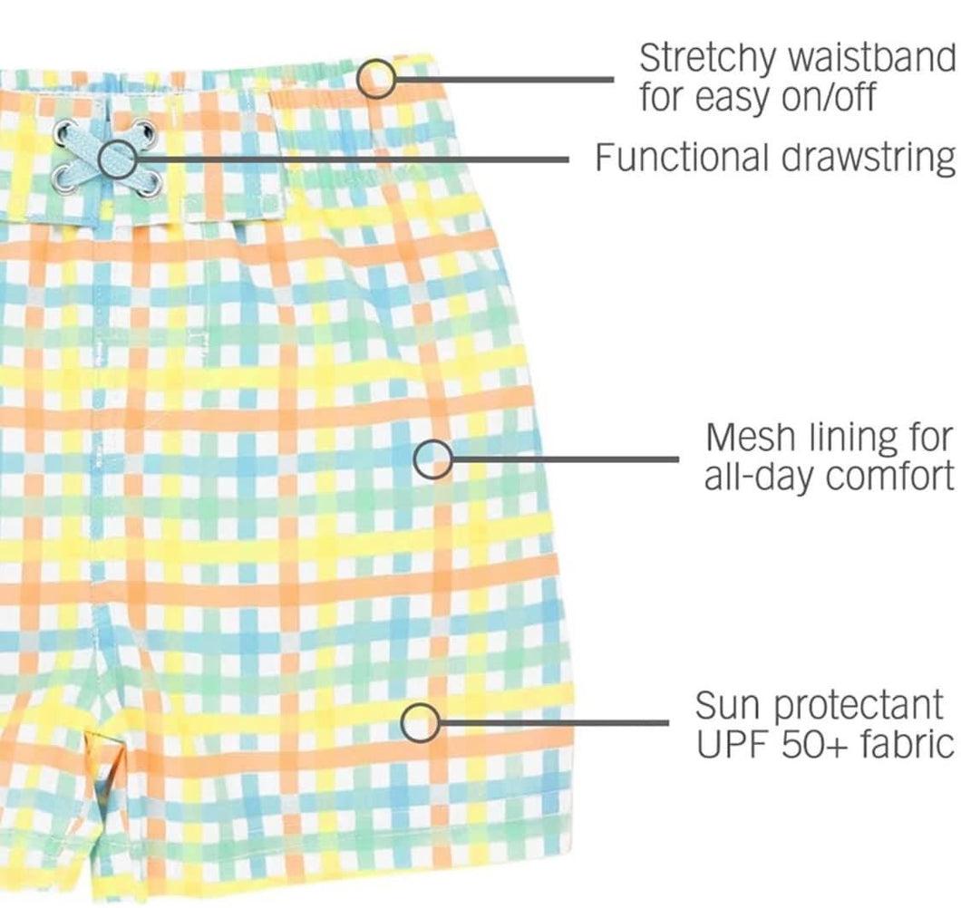 Plaid swim shorts
