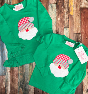 Boy and girl Santa tee